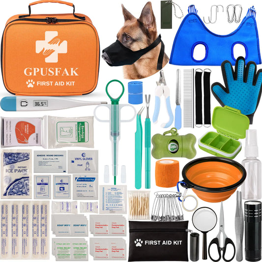 Complete Pet Care Kit with Grooming and First Aid for Dogs